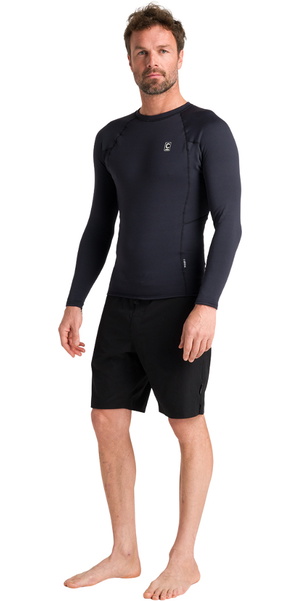 2026 C-Skins Mens Thermal Skins Long Sleeve Rash Vest C-HDILSM - Black
